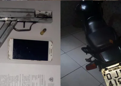 Material apreendido com os assaltantes