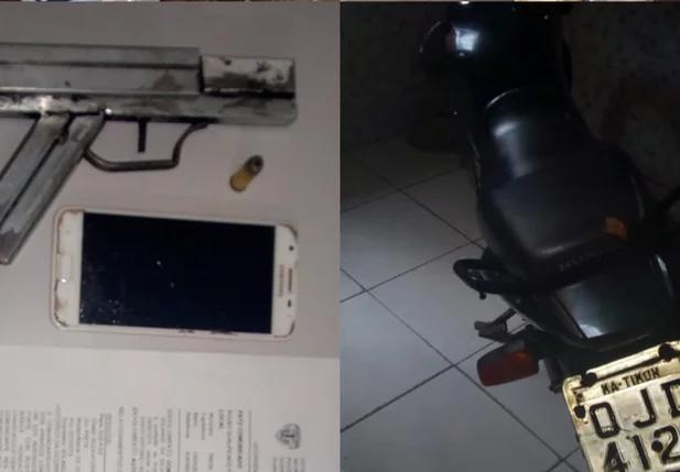 Material apreendido com os assaltantes