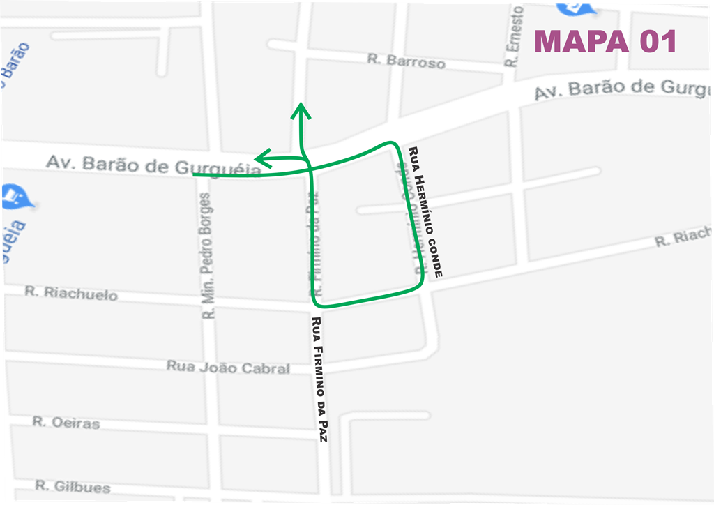 Mapa mostra mudança