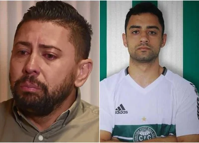 Edison Brittes e o jogador Daniel Corrêia