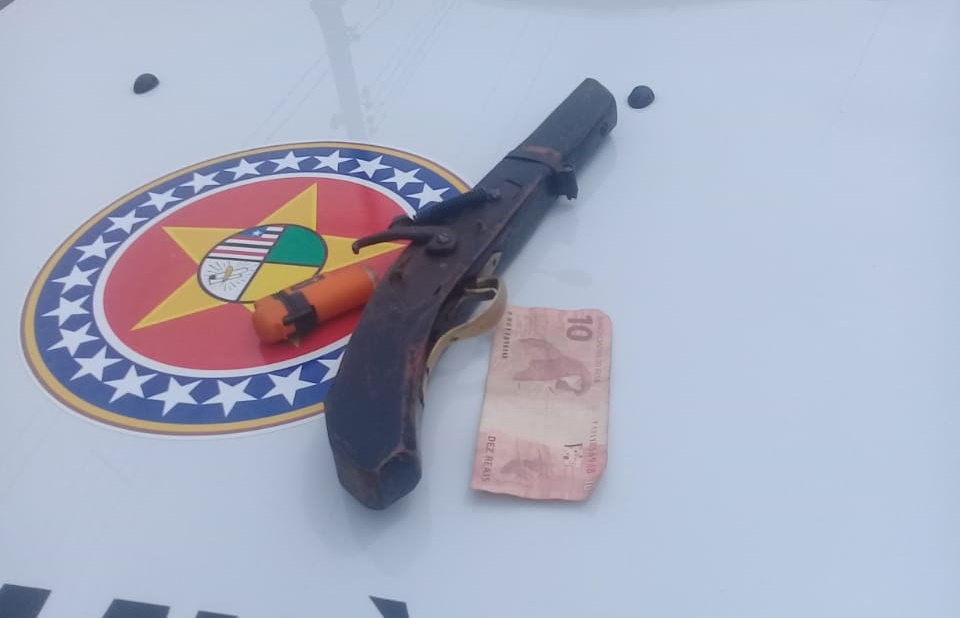 Arma apreendida pela Polícia Militar do Maranhão