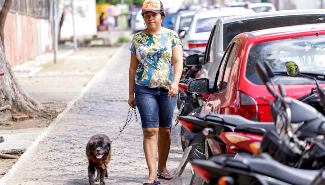 Cachorro sendo levado para vacinar