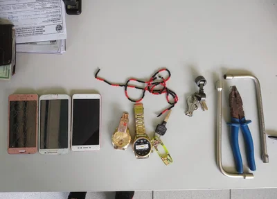 Material apreendido pela polícia