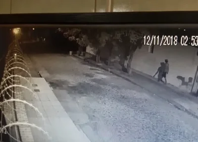 Câmeras flagram fuga do acusado de arrombamento