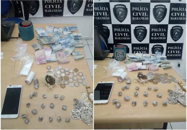 Produtos apreendidos pela Polícia Civil do Maranhão