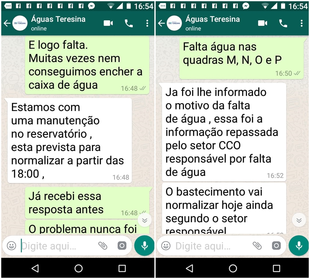 Resposta da Águas de Teresina