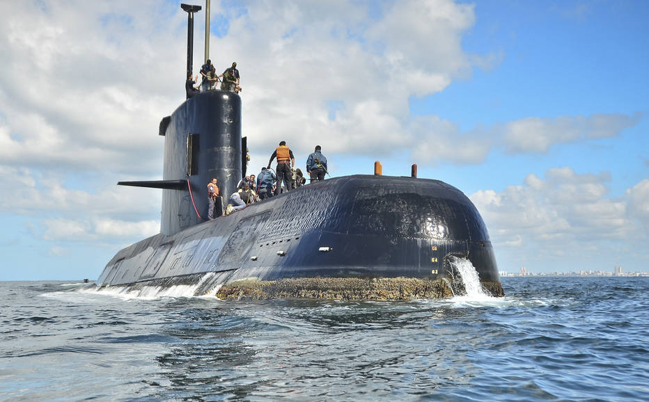 O submarino argentino desapareceu com 44 tripulantes a bordo