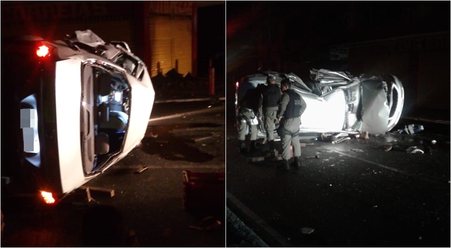 Veículo da vítima ficou totalmente destruído