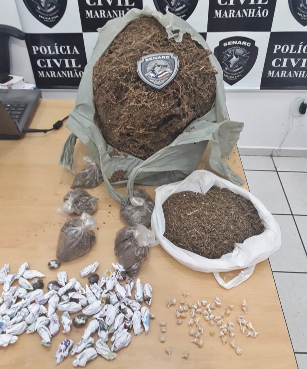 Droga apreendida pela Polícia Civil em Timon