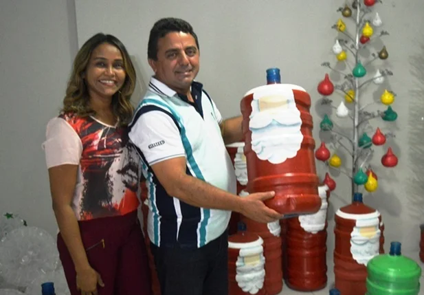 Professor Ribinha no lançamento do tema de Natal de Campo Maior