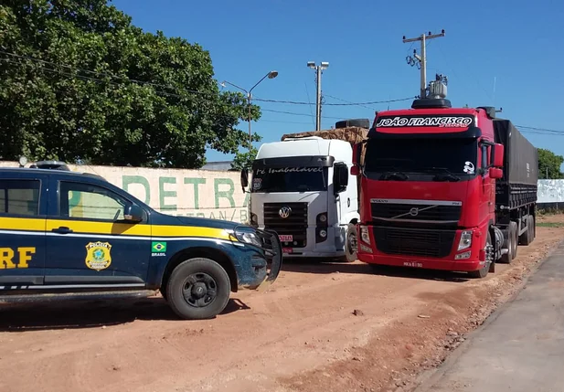 Foram apreendidas 85 toneladas de madeira cerrada que vinha da Amazônia e 12 toneladas de madeira “Aroeira”