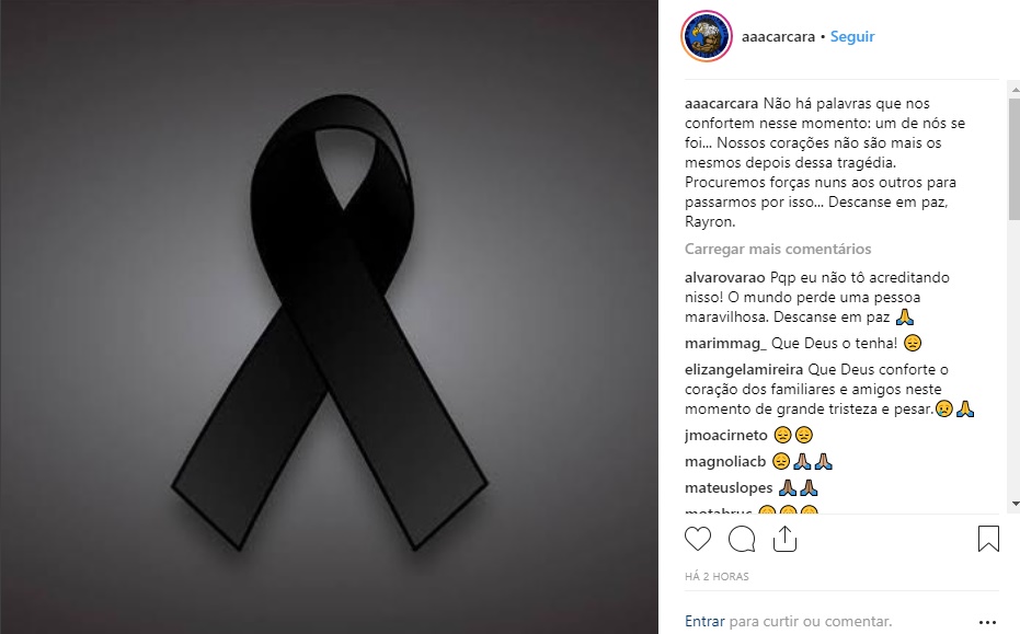 Atlética Carcará lamenta morte de Rayron Holanda