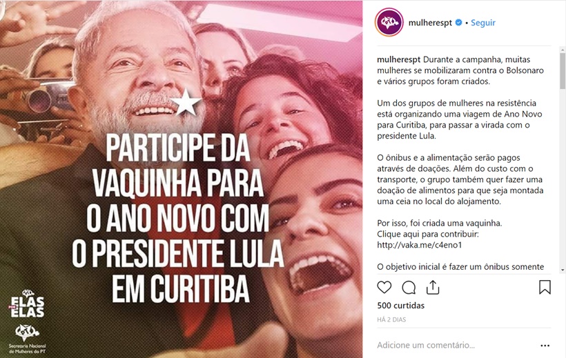 Militantes petistas querem passar Réveillon com Lula em Curitiba