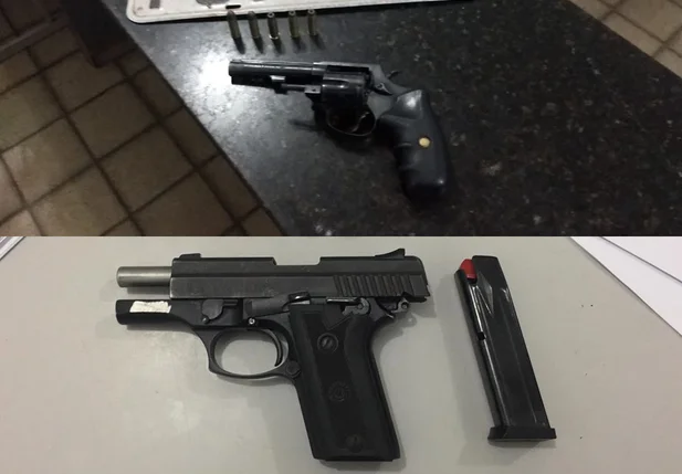 Foram apreendidas duas armas com o acusado