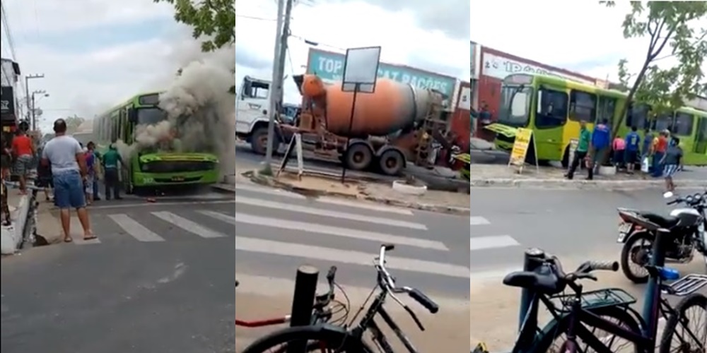 Um caminhão que transportava água ajudou no combate às chamas
