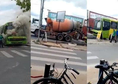 Um caminhão que transportava água ajudou no combate às chamas