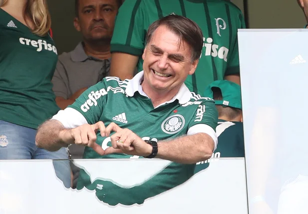 Presidente Jair Bolsonaro no jogo do Palmeiras em São Paulo