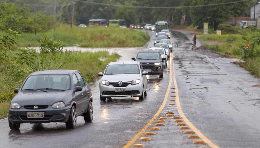 A interdição causou um congestionamento de mais de 1km