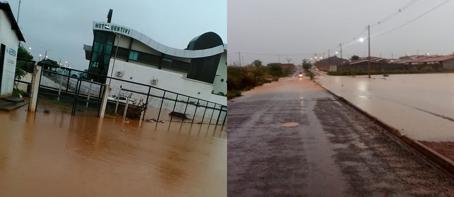 Bairros de Picos ficam alagados após forte chuva