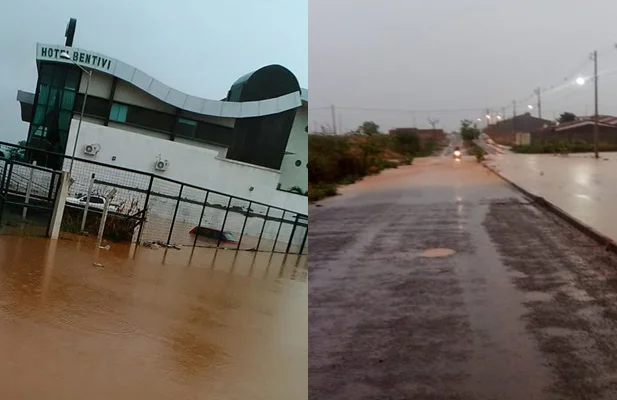 Bairros de Picos ficam alagados após forte chuva