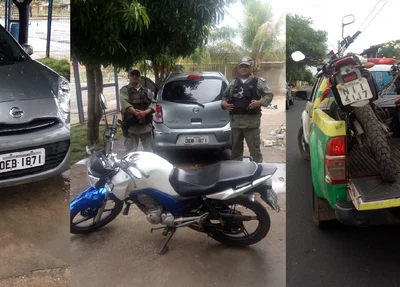 Veículos encontrados pela Polícia Militar