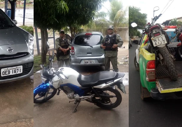Veículos encontrados pela Polícia Militar