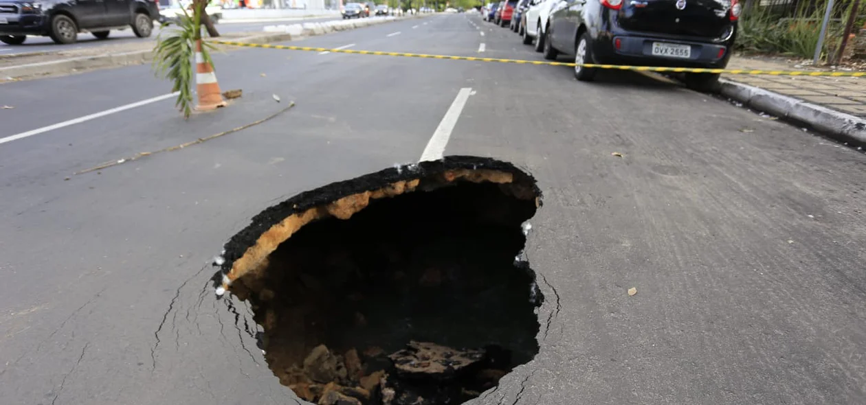 Local onde a cratera se abriu