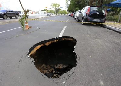 Local onde a cratera se abriu