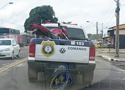 Motocicleta apreendida pela Guarda Municipal