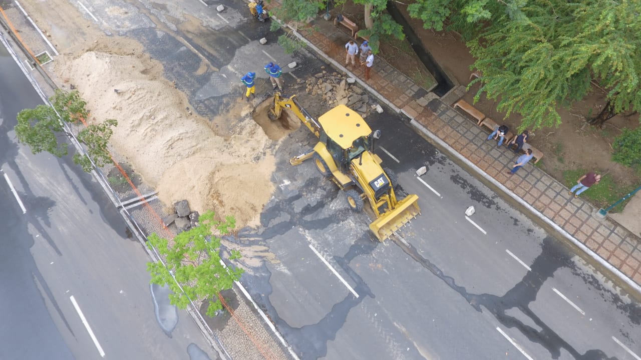 Imagens atualizadas mostram serviços em novos trechos da Avenida Raul Lopes