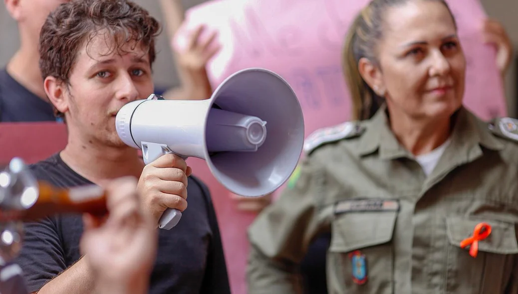 A Polícia Militar esteve presente fazendo a segurança no local
