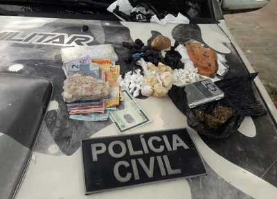 Material encontrado na boca de fumo