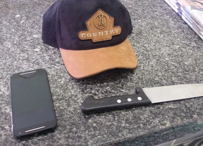 Objetos encontrados com os acusados