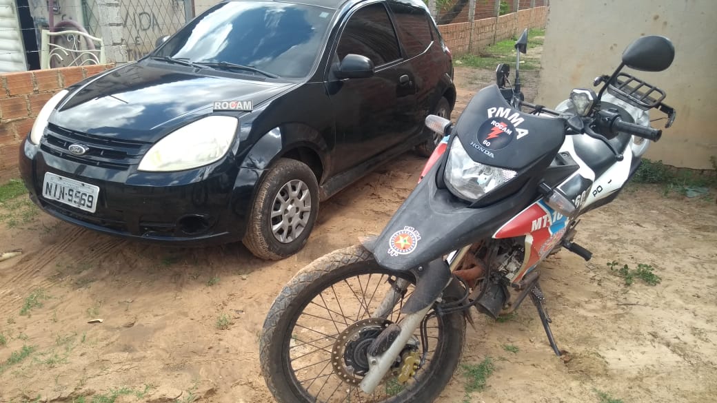 Veículo recuperado pelos policiais da ROCAM