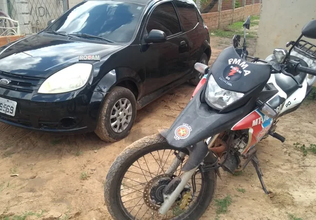 Veículo recuperado pelos policiais da ROCAM