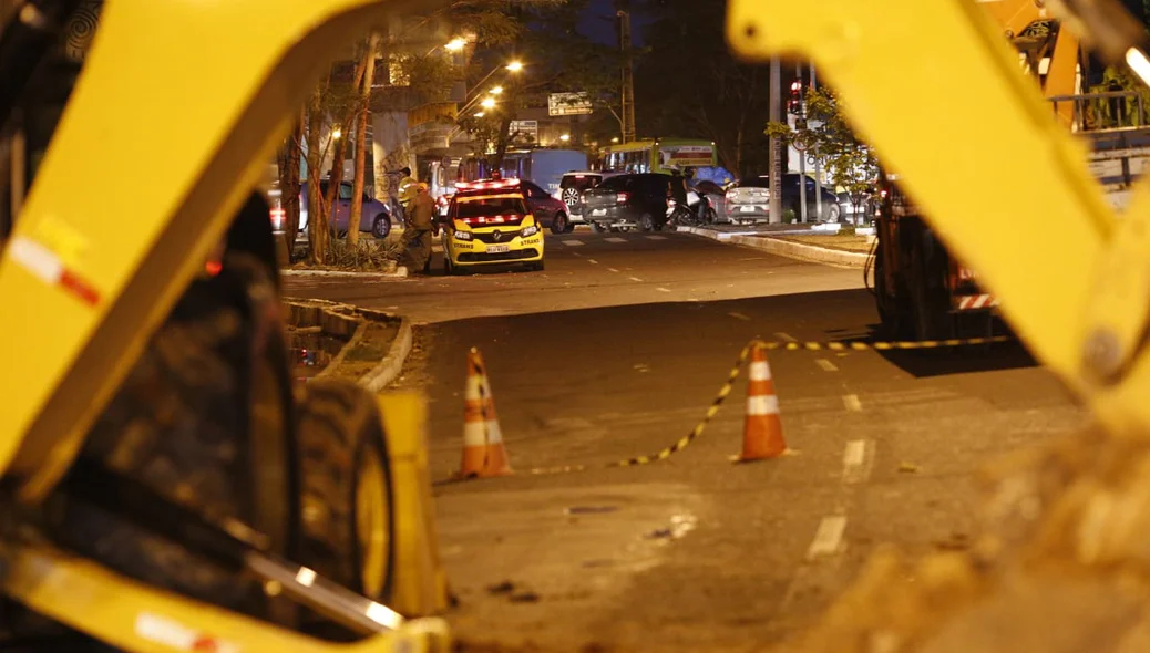 Com a situação, um enorme congestionamento se formou