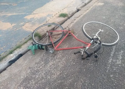 Bicicleta da vítima ficou destruída
