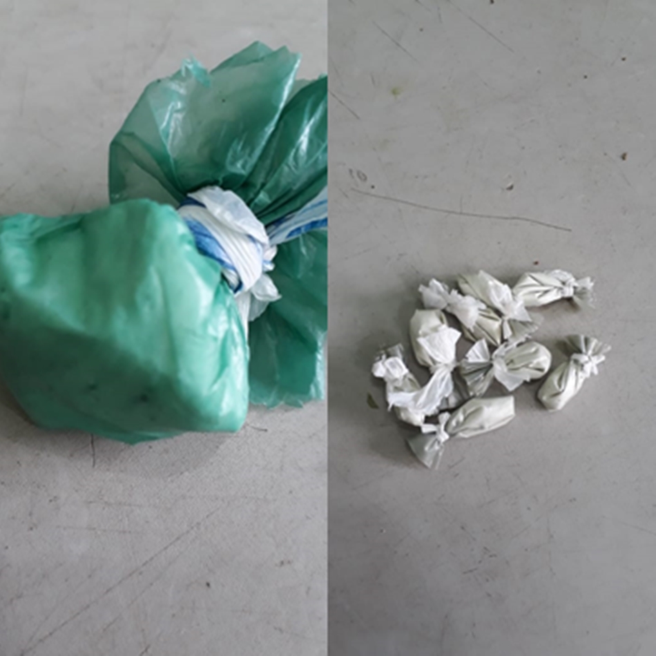 Invólucros de Cocaína apreendidos.