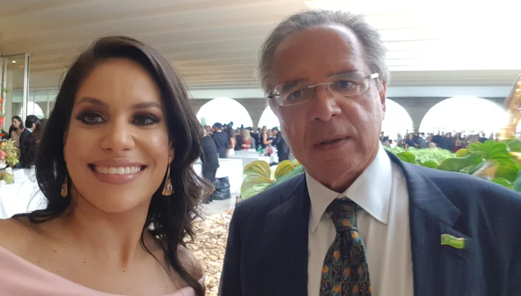 Rubenita Lessa e o ministro da Economia, Paulo Guedes