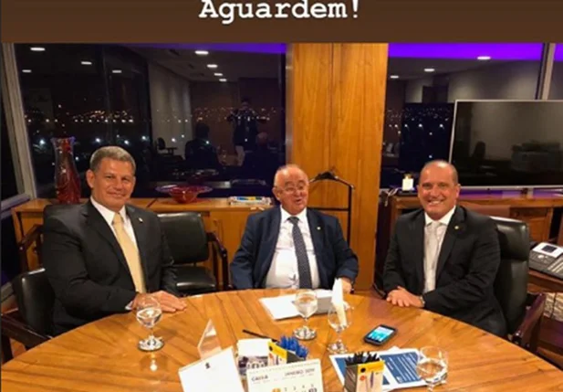 Julio César Lima e os ministros Gustavo Bebianno e Onyx Lorenzoni