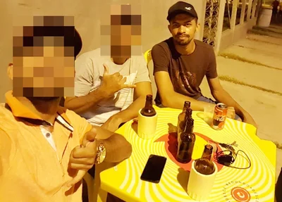 Registro de Marcos Vinícius de Sousa Bispo com amigos
