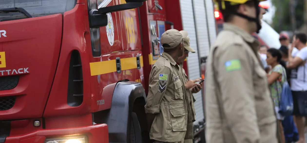 Corpo de bombeiros na localidade