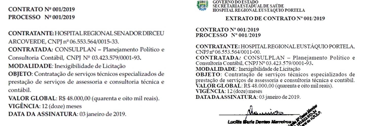 Contratos de Uruçuí e Valença do Piauí
