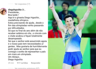 O atleta usou o Instagram para pedir ajuda ao presidente Jair Bolsonaro 