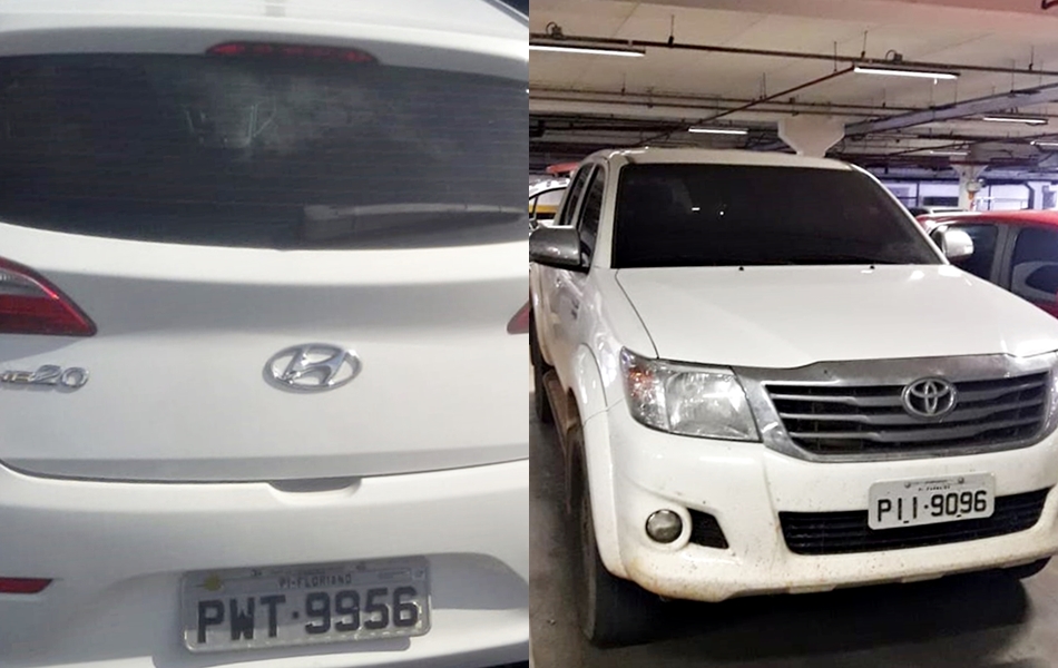 Veículos roubados encontrados pela Polícia Militar durante as buscas
