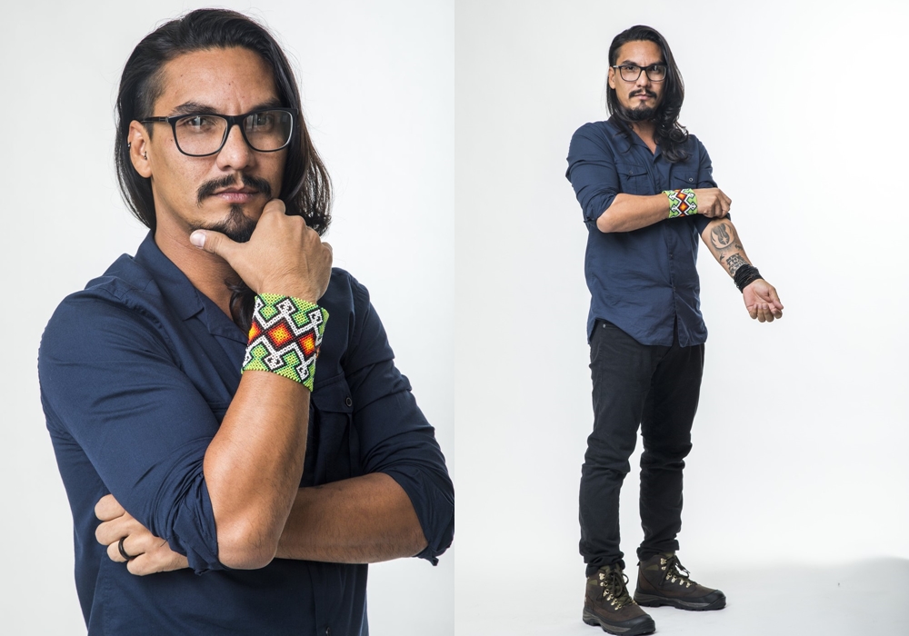 O Biólogo e Coordenador Educacional Indígena, Vanderson Brito, de 35 anos, é do Acre 