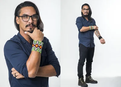 O Biólogo e Coordenador Educacional Indígena, Vanderson Brito, de 35 anos, é do Acre 