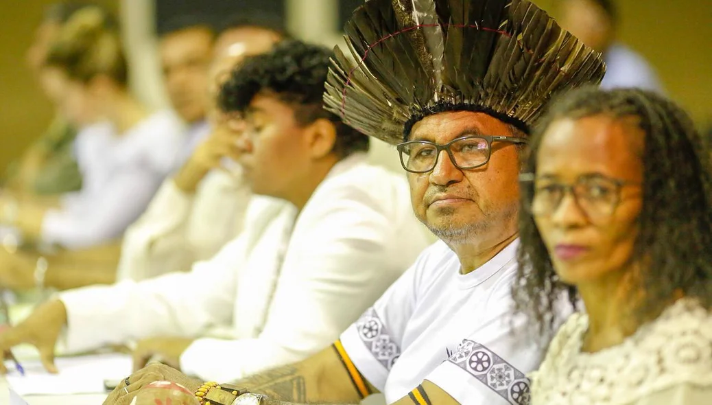 Representante quilombola na reunião o Conselho Estadual de Segurança Pública