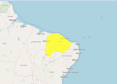 Área em alerta para chuvas intensas