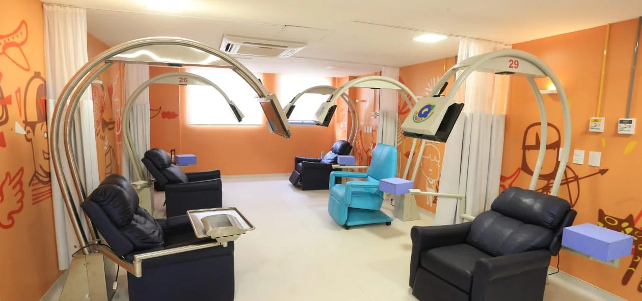 Sala para coleta de sangue infantil 